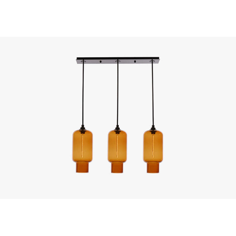 Sorbonne 3 - Light Pendant, Oil Rubbed Bronze, Cognac, 34" H