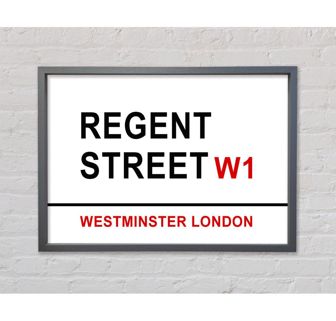 Regent Street Signs - Einzelbildrahmen Typografie auf Leinwand