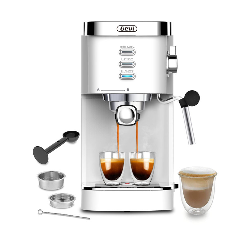 La cafetière à espresso automatique, Blanc / argenté