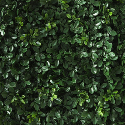 Feuillage vert artificiel Banyan protégé contre les rayons UV pour la décoration extérieure. Panneaux 20 po x 20 po (ensemble de 2)