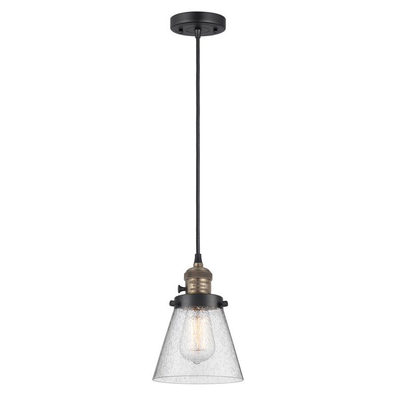 Luminaire suspendu en forme de globe à 1 lumière Angjelina, H 129,13 po x l 6,25 po x P 6,25 po, Ampoule non incluse