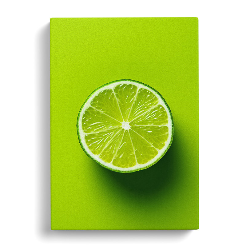 Lime Fruit Minimalism - Wrapped Canvas, 50cm H x 35cm W x 3cm D