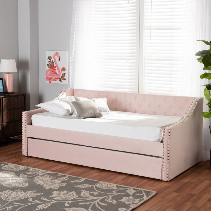 Kylah Upholstered Daybed, Pink, Twin