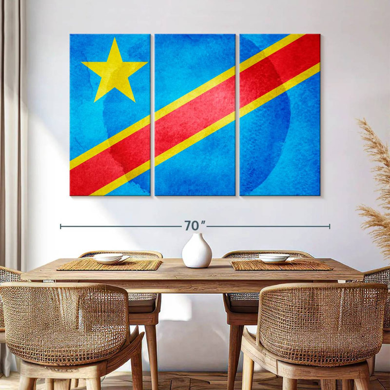 Washed Congo Flag, 36" H x 57" W