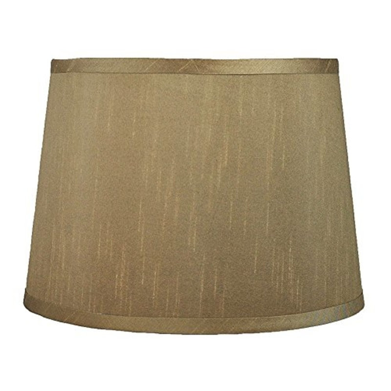 Abat-jour tambour en soie / shantung (araignée), Taupe doré, H 11 po x l 16 po x P 16 po