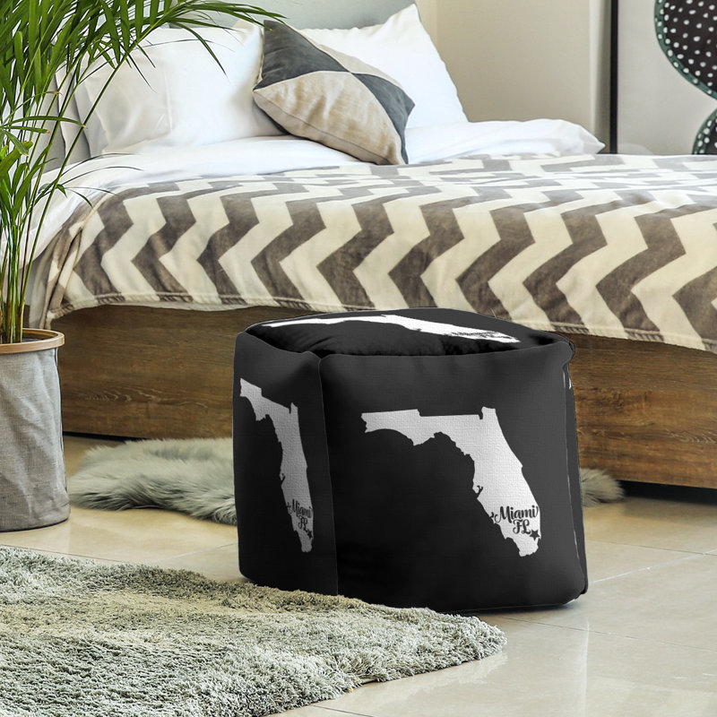 Repose-pieds cube en floride miami, Noir