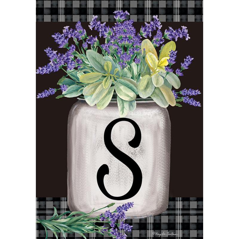Drapeau de jardin Farmhouse monogram lettre S