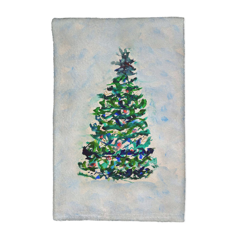 Torchon bleu à lumières de Noël