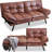 Discusin Twin 70.5" Wide Faux Leather Tufted Back Convertible Sofa-1425119685