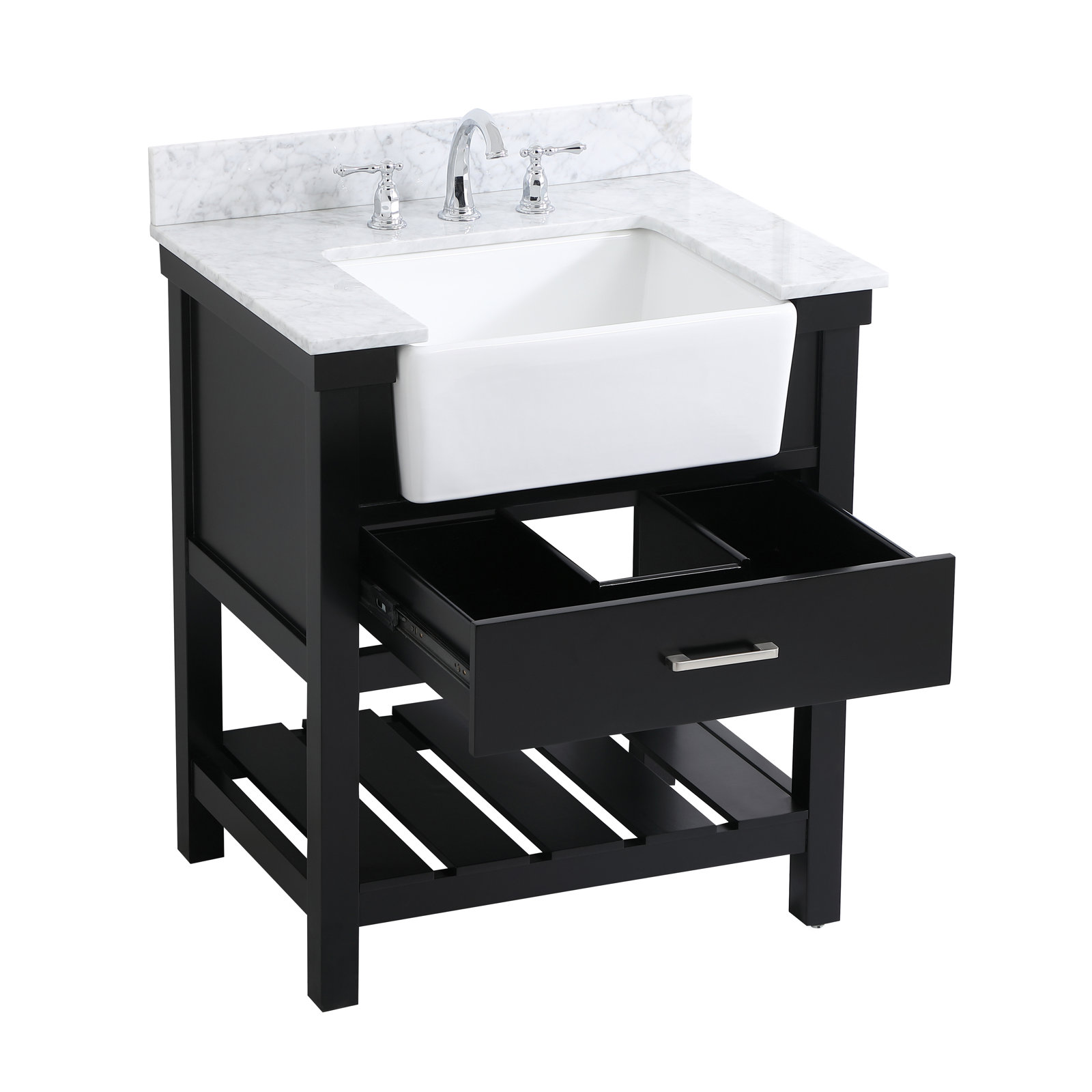 Pelaghia 30'' Single Bathroom Vanity, Black