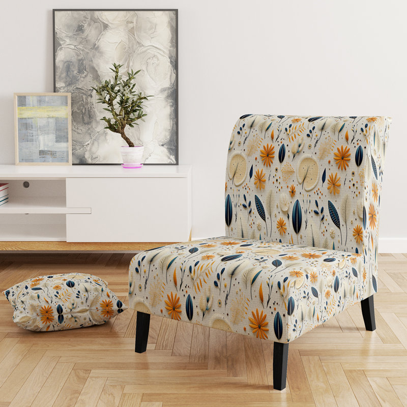 Fauteuil de chambre rembourré bleu et blanc