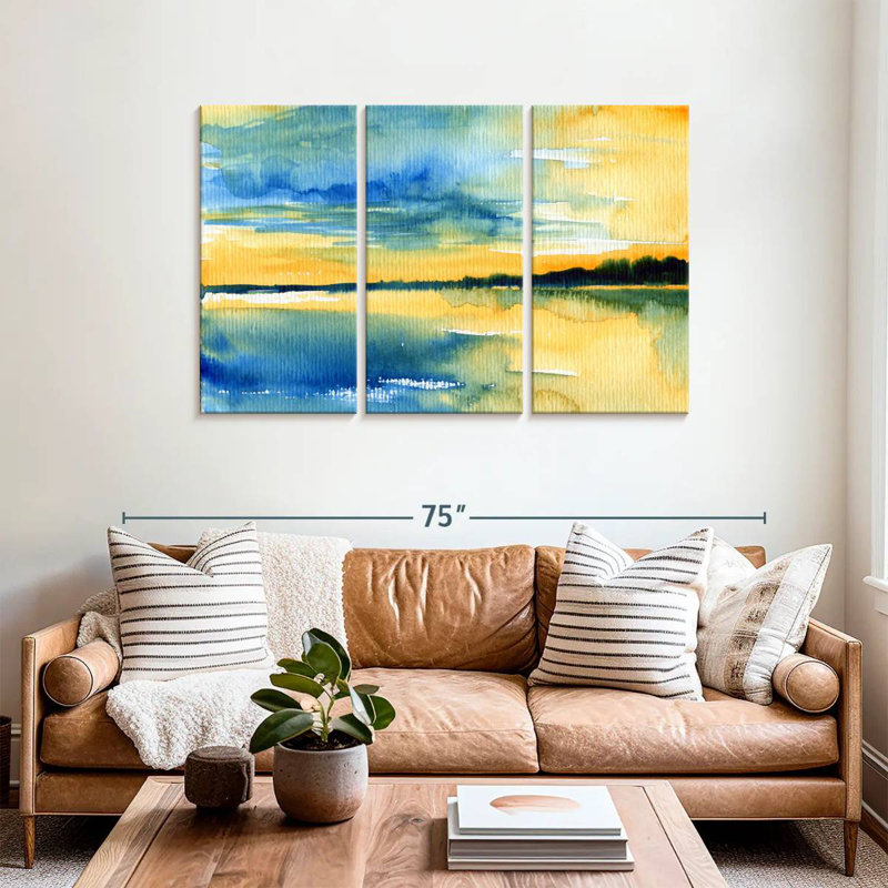 Avery Sunlit Abstract Landscape, 36" H x 57" W