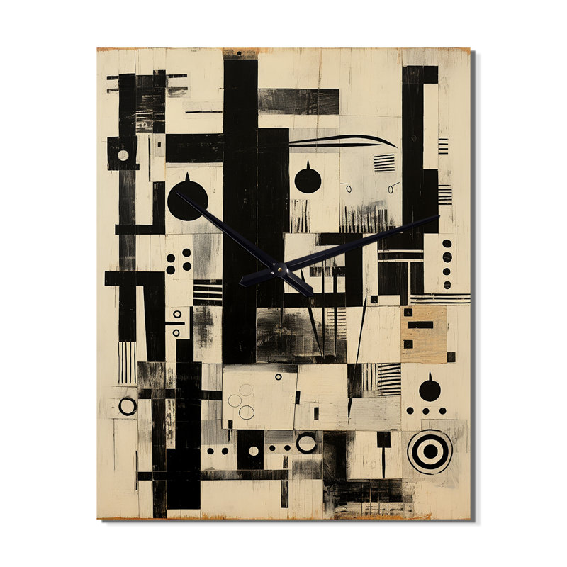 Horloge murale abstraite urbaine Urban Wisdom, H 28 po x l 12 po x P 1 po