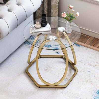 Table de bout moderne en verre pour le salon