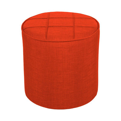 Pouf élégant avec structure en bois de sapin massif, rouge carreau, 16,5 po x 16,9 po x 16,5 po | Tissu 100% polyester facile à nettoyer, mousse 28 jets gris pour une assise confortable | Parfait pour le salon, la chambre à coucher et le vestibule