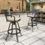 Tabourets de bar pivotants en aluminium avec coussin Sunbrella-895954657