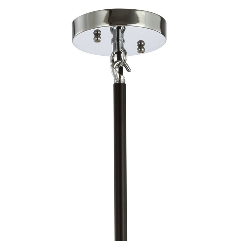 Lustre sphérique spoutnik 6 lumières Claudio, Chrome/noir, Clair