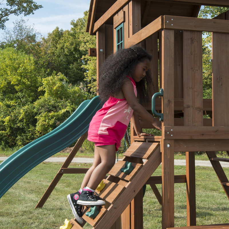 Knightsbridge Plus Large Wooden Swing Set with Canopy Roof
