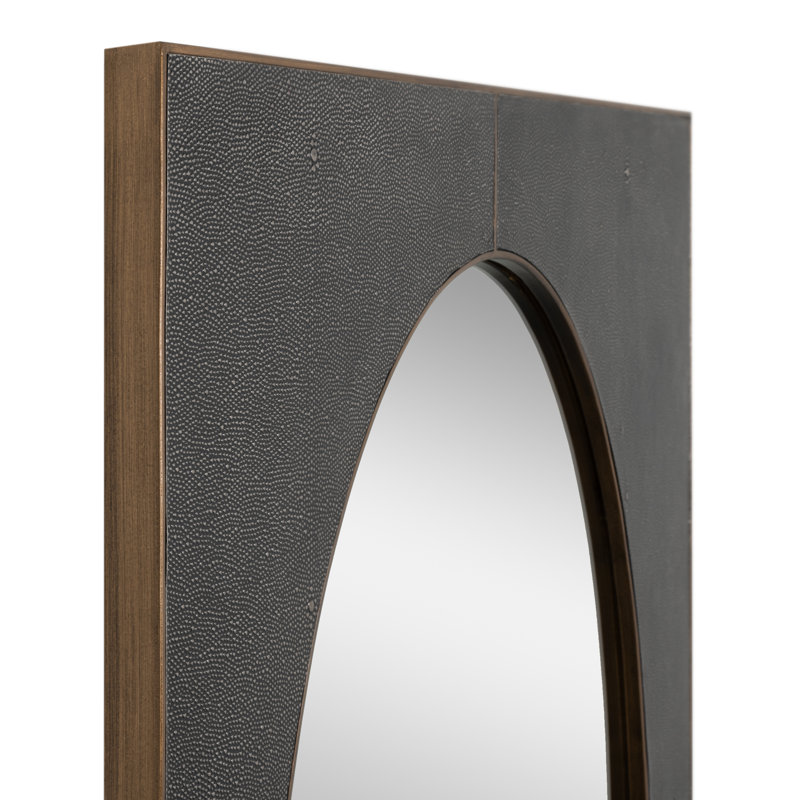 Francis Rectangle Iron Mirror, Antique Gray