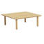 Table basse d'extérieur carrée en bois d'acacia