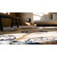 Tapis en laine noué à la main à motif géométrique ivoire beige crème antique