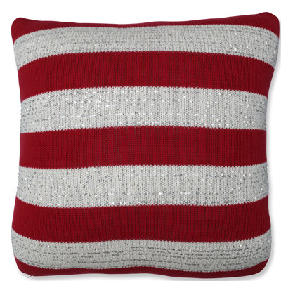 Sequined Cotton Reversible Throw Pillow