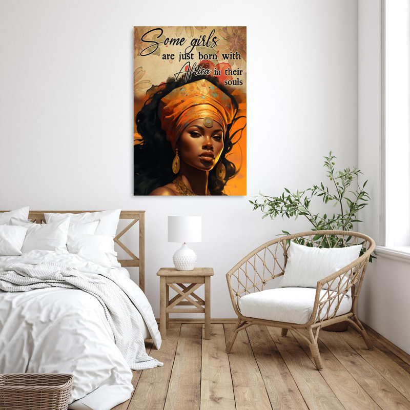 Woman Just Born With Africa - 1 Piece Rectangle Graphic Art Print On Wrapped Canvas, H 14 po x l 11 po x P 1,25 po