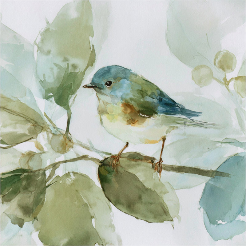 Perchoir de jardin, aquarelle, art mural