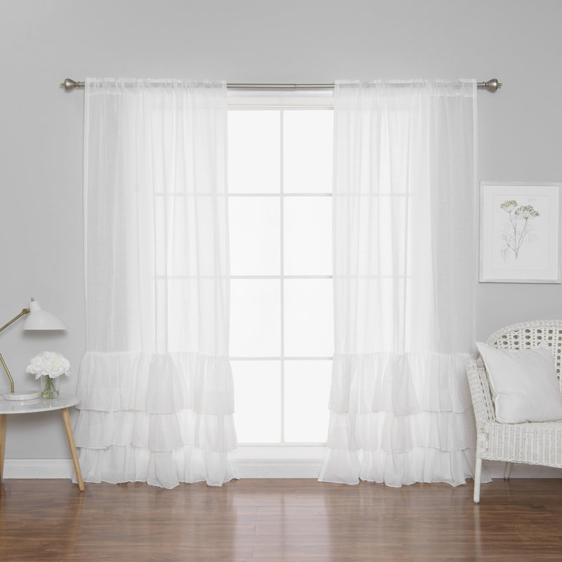 Panneau coulissant semi-transparent Neuville Ruffle, Blanc