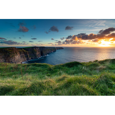 Moher At Sunset by Dustin Hudson - Wrapped Canvas Print