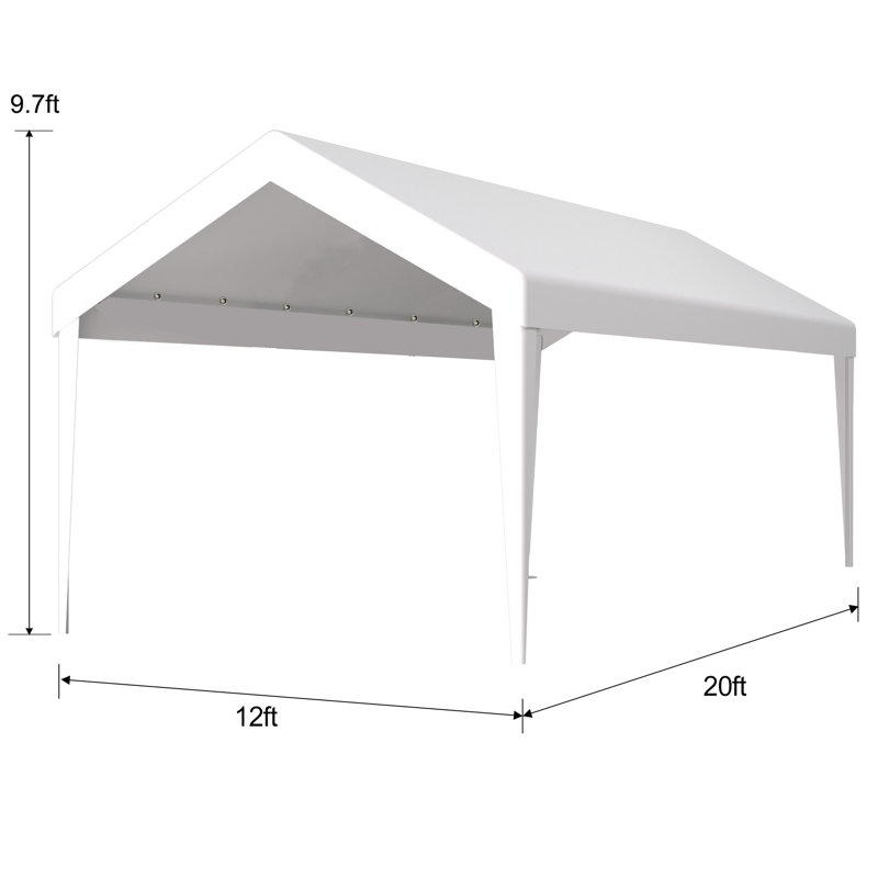 Housse de remplacement pour abri de garage - Protégé, imperméable 76 auvent pour abri, 140.63" H x 237.4" W x 113.48" D