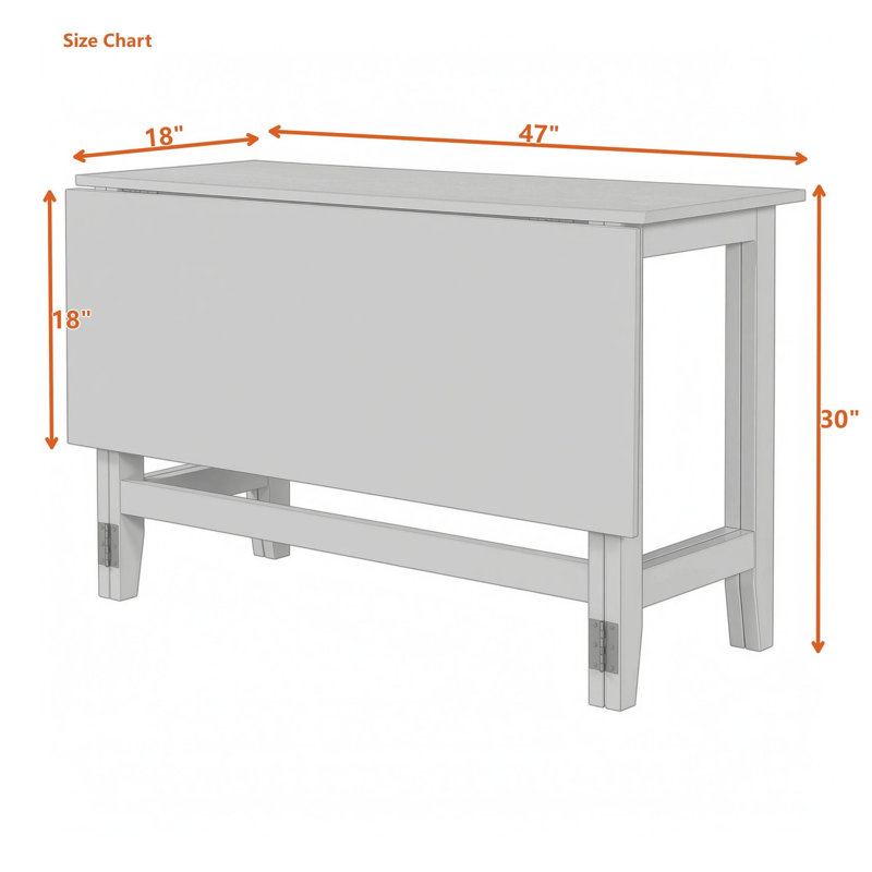 Table de salle à manger extensible à abattants en bois de style campagnard avec plateau en placage d'acacia pour petits espaces