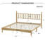 Lit plateforme très grand en bois avec tête de lit en forme de gourde, lit plateforme de style rétro avec support à lattes en bois, naturel-589584751