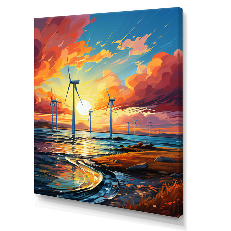 «Wind Turbines Ethereal Winds» sur toile, Toile tendue, 32" H x 16" W