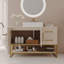 Ensemble de meuble-lavabo autoportant 47,2 po avec lavabo vasque en céramique et meuble décoratif doré 47,2 po