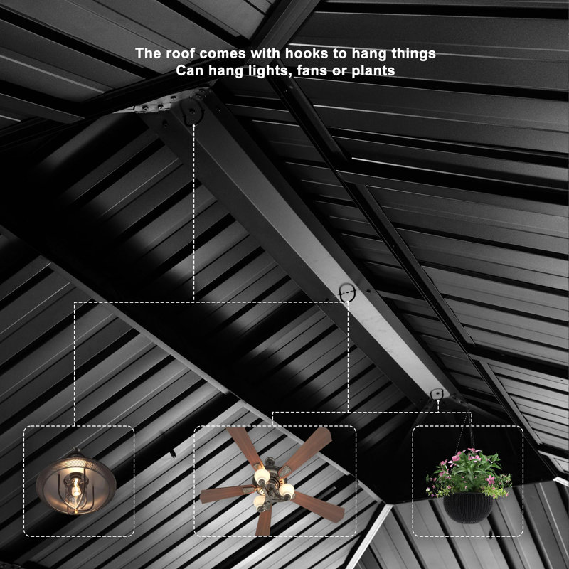 24 Ft. W x 12 Ft. D Aluminium Patio Gazebo