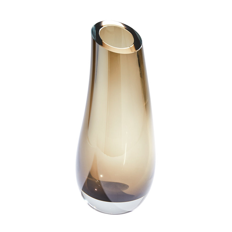 Glass Table Vase, Brown