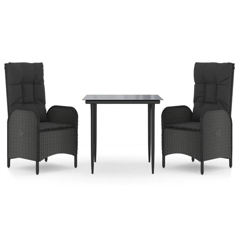 Ensemble repas d'extérieur Takeisha, Noir, 2, H 29,1 po x l 31,5 po x L 31,5 po