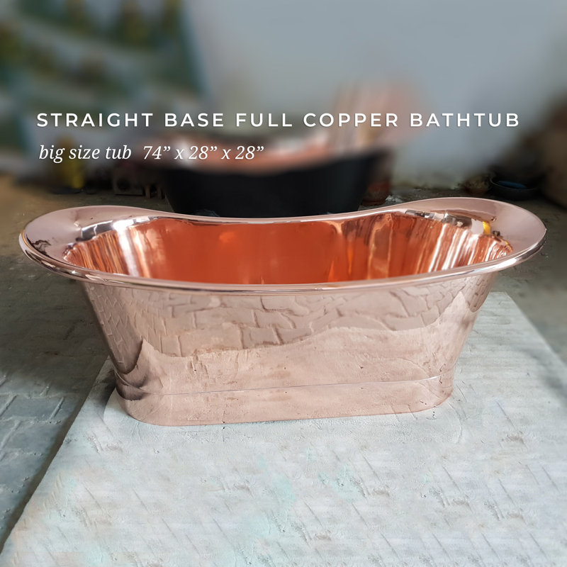 Copper Bathtub 1880mm x 711mm Soaking Copper Bathtub