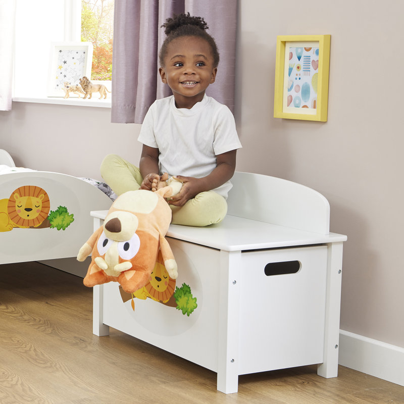 Kids Wooden Jungle Toy Box
