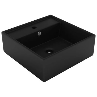 Belfry Bathroom Juillac 410mm L x 410mm W Ceramic Square Sink with Overflow