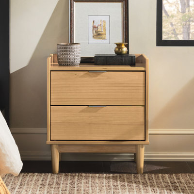 Hanhalyn 2-Drawer Solid Wood Nightstand