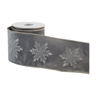 Snowflake Wired Ribbon 4" x 5 Yds.
