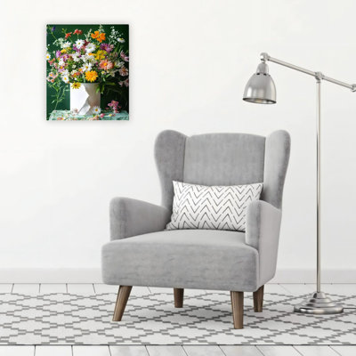 Papier hygiénique blanc botanique, affiche photos pour salle de bain Wildflower, 24 x 20