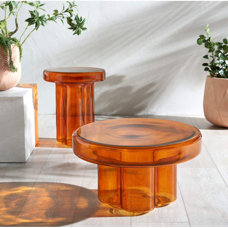 Padraic Glass Coffee Table, Orange