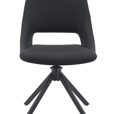 360° Swivel Dining Chair with 180° Auto-Return, Waterproof PU Leather, and Anti-Slip Foot Pads for Modern Homes