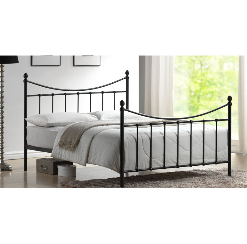 Solid Wood Bed, Double (4'6), Black