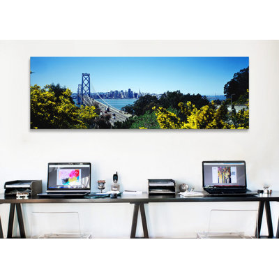 Bay Bridge à San Francisco, San Francisco, Californie, États-Unis - reproduction d'art sur toile tendue