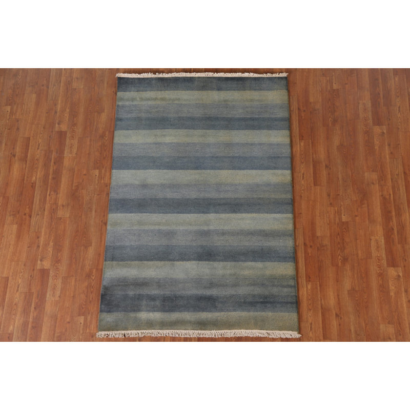 Striped Gabbeh Oriental Area Rug 4x6