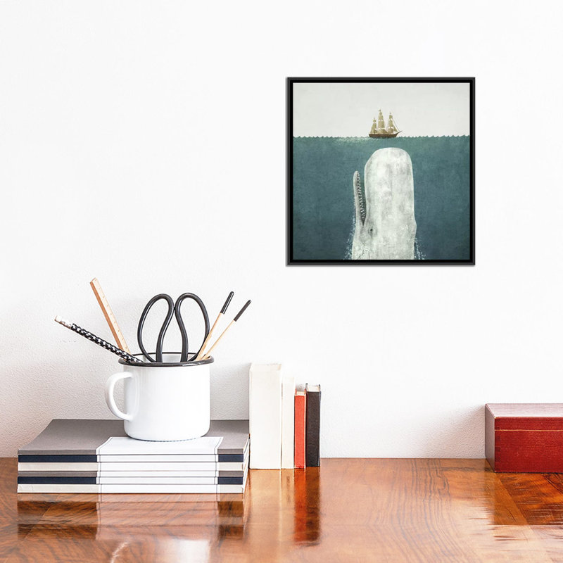 « white baleine », impression sur toile tendue, Toile avec cadre noir, H 12 po x l 12 po x P 1,5 po